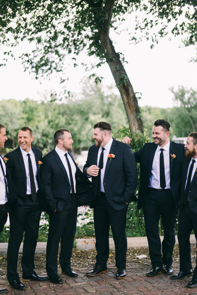 Groomsmen at Minnesota boat club