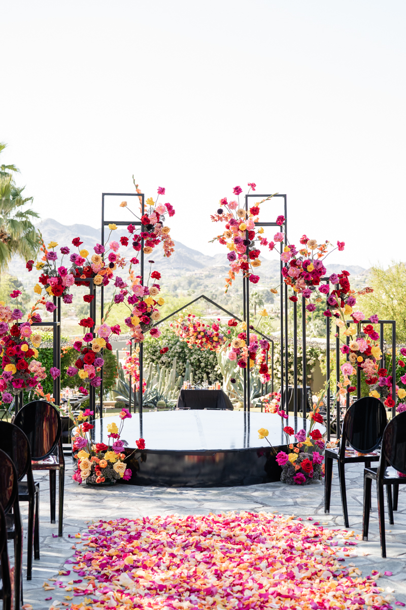colorful wedding florals