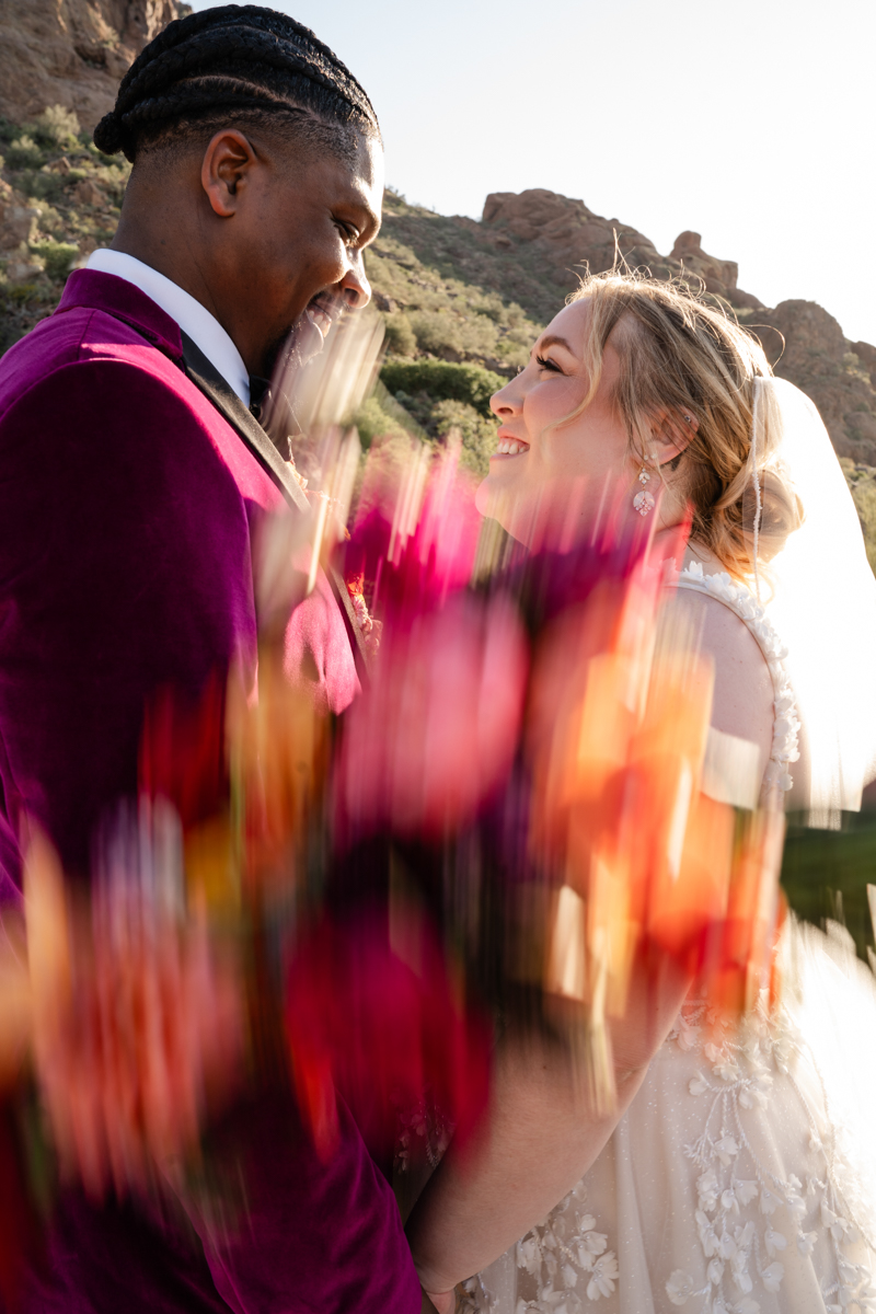 camelback mountain bride and groom portrait