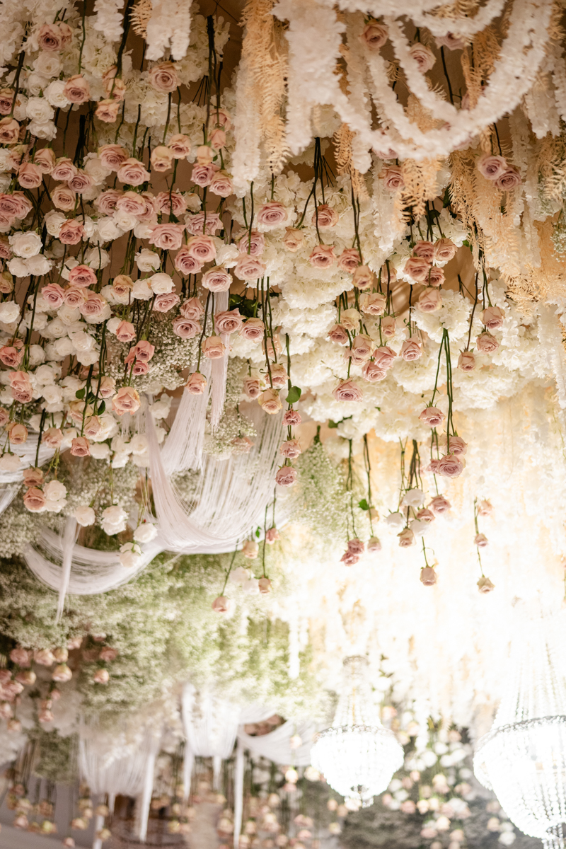 floral ceiling installation