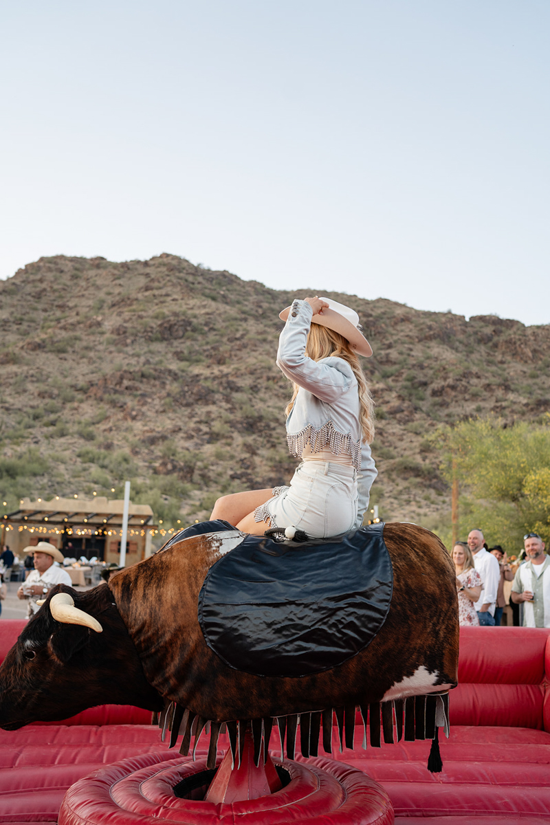 mechanical bull at welcome dinner