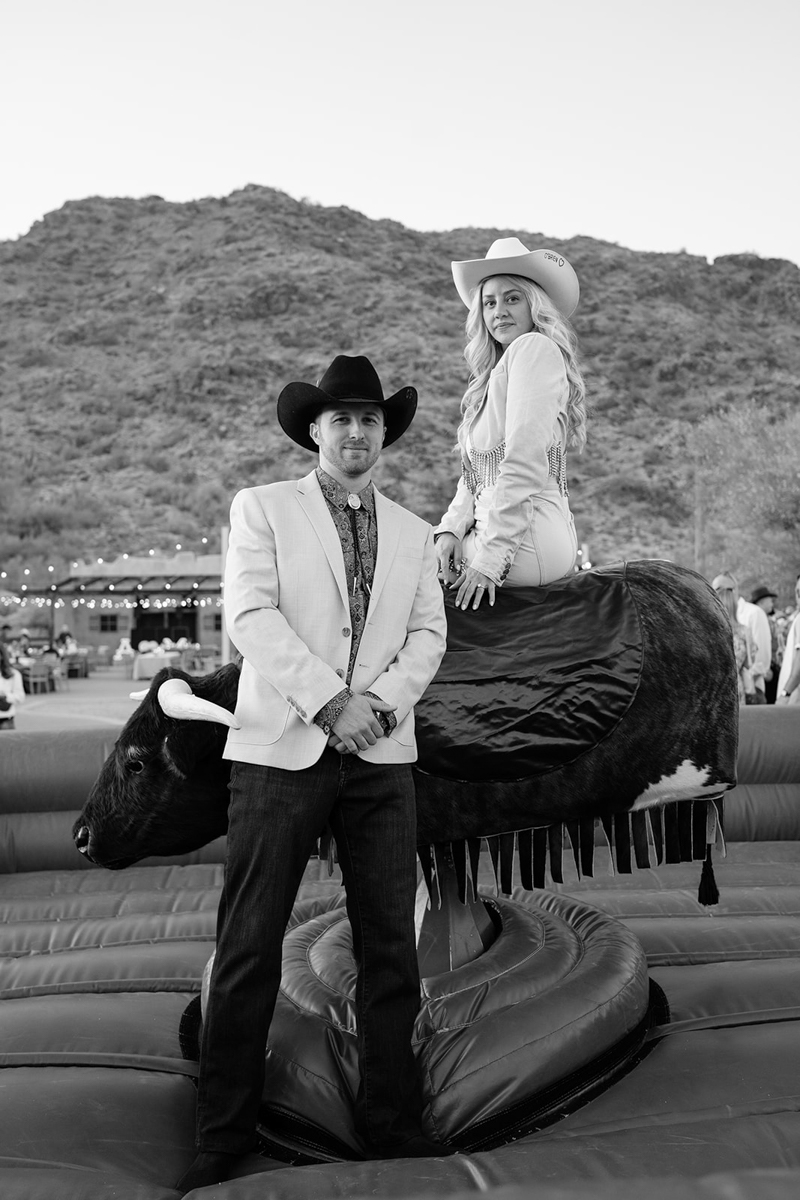 mechanical bull at welcome dinner