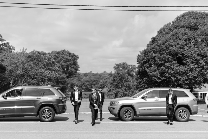 groomsmen walking