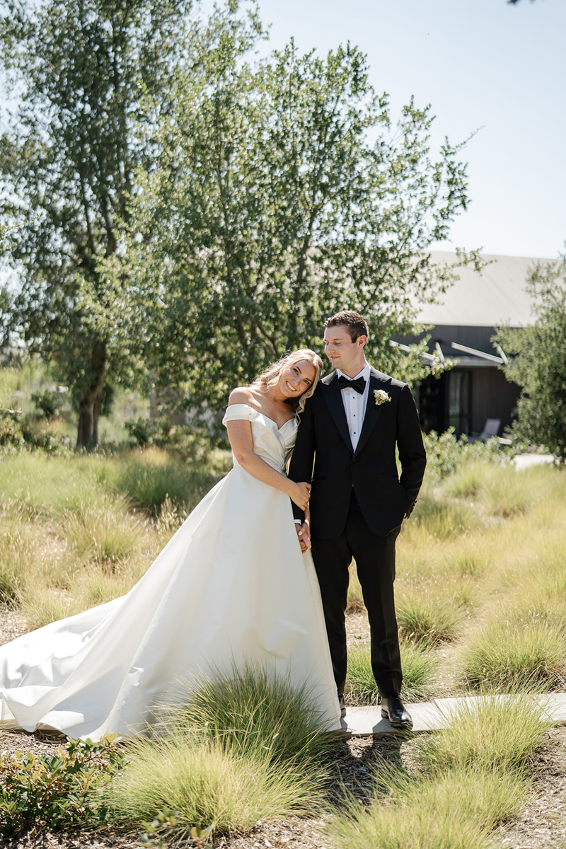 bride and groom at stanly ranch Napa