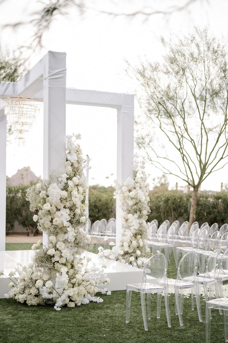 all white wedding ceremony