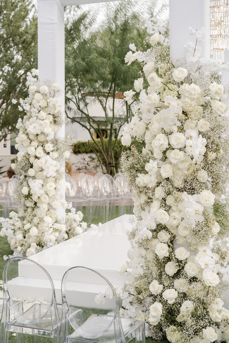 all white wedding ceremony