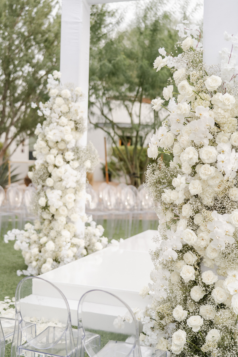 all white wedding ceremony