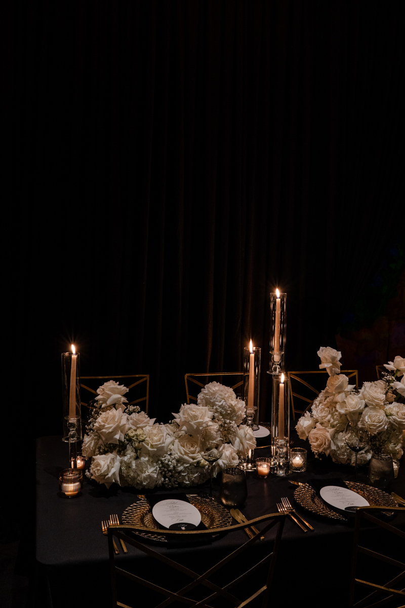 black and candlelit wedding andaz scottsdale