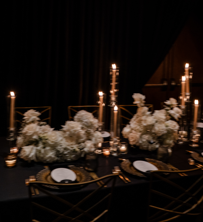 black and candlelit wedding andaz scottsdale