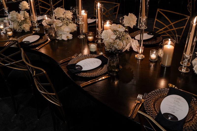 black and candlelit wedding andaz scottsdale