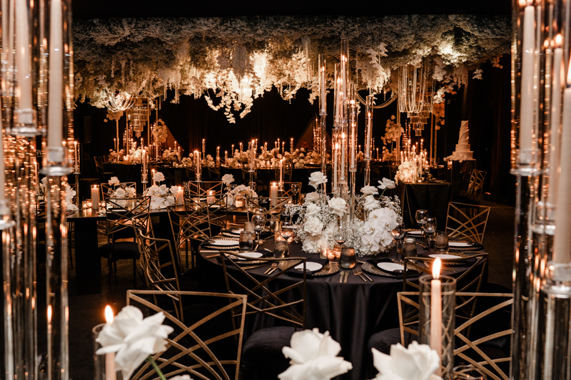 black and candlelit wedding andaz scottsdale