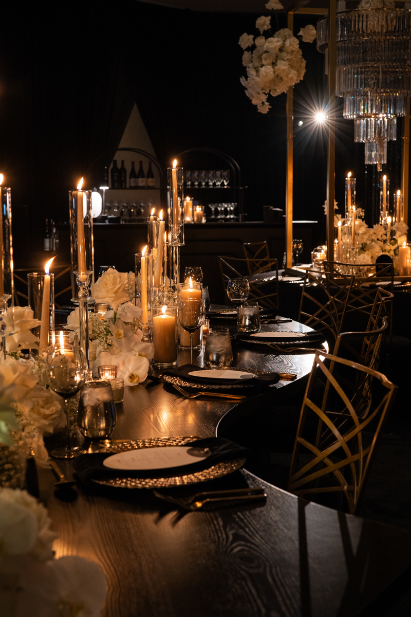 black and candlelit wedding andaz scottsdale