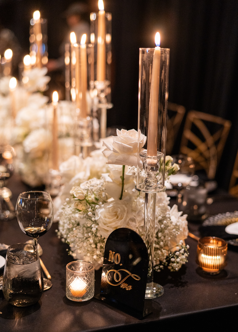 black and candlelit wedding andaz scottsdale