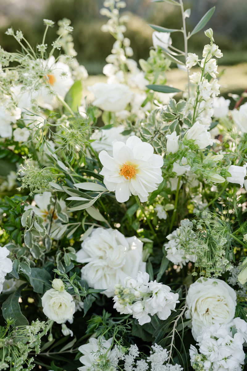 white and green floral