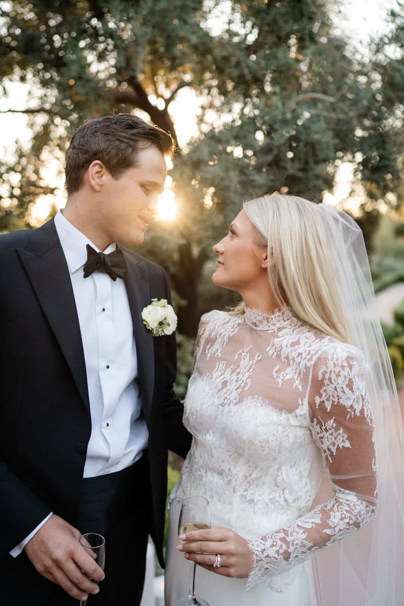 bride and groom portraits in the desert