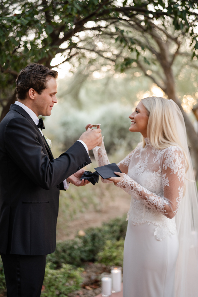 bride and groom portraits in the desert