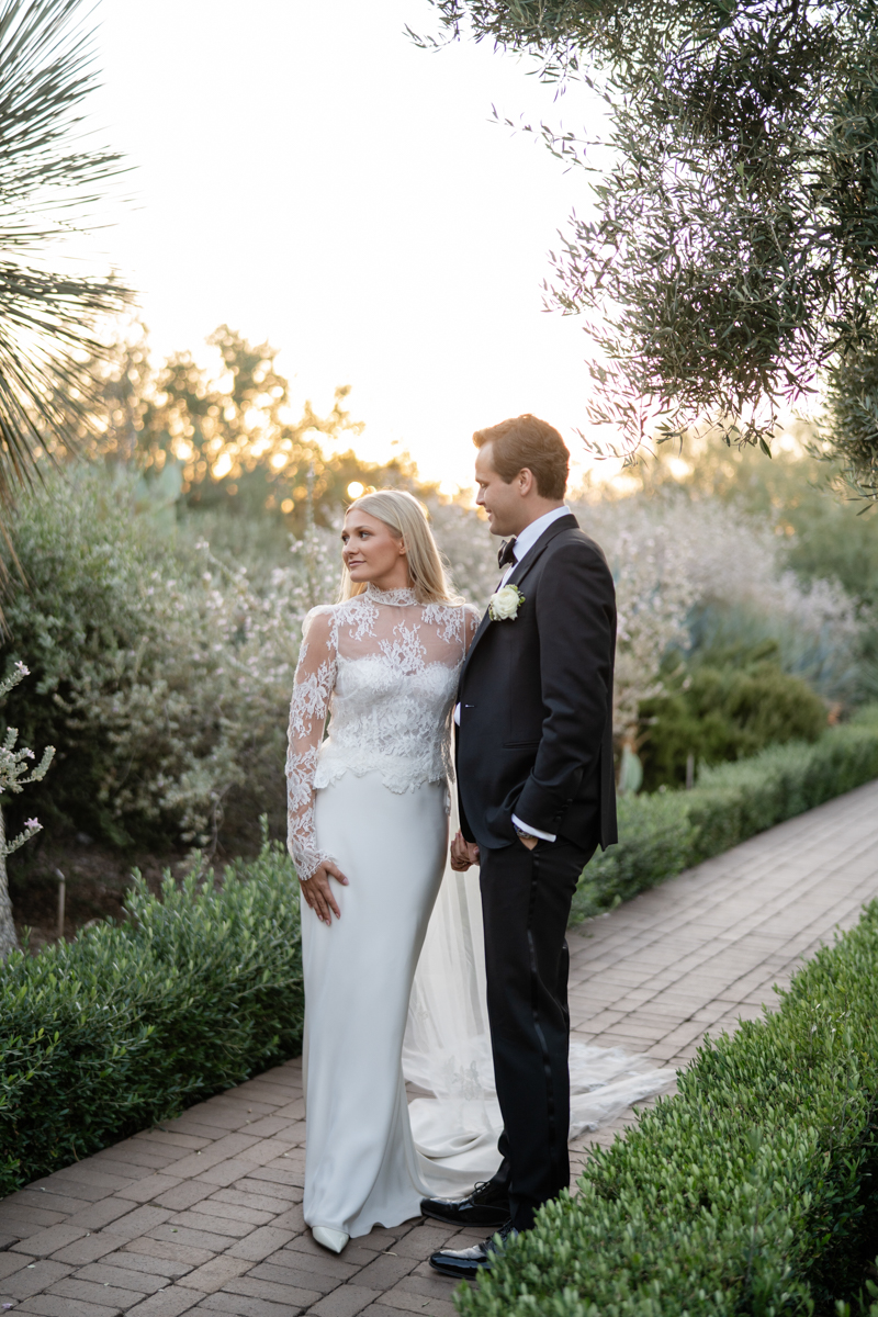 bride and groom portraits in the desert