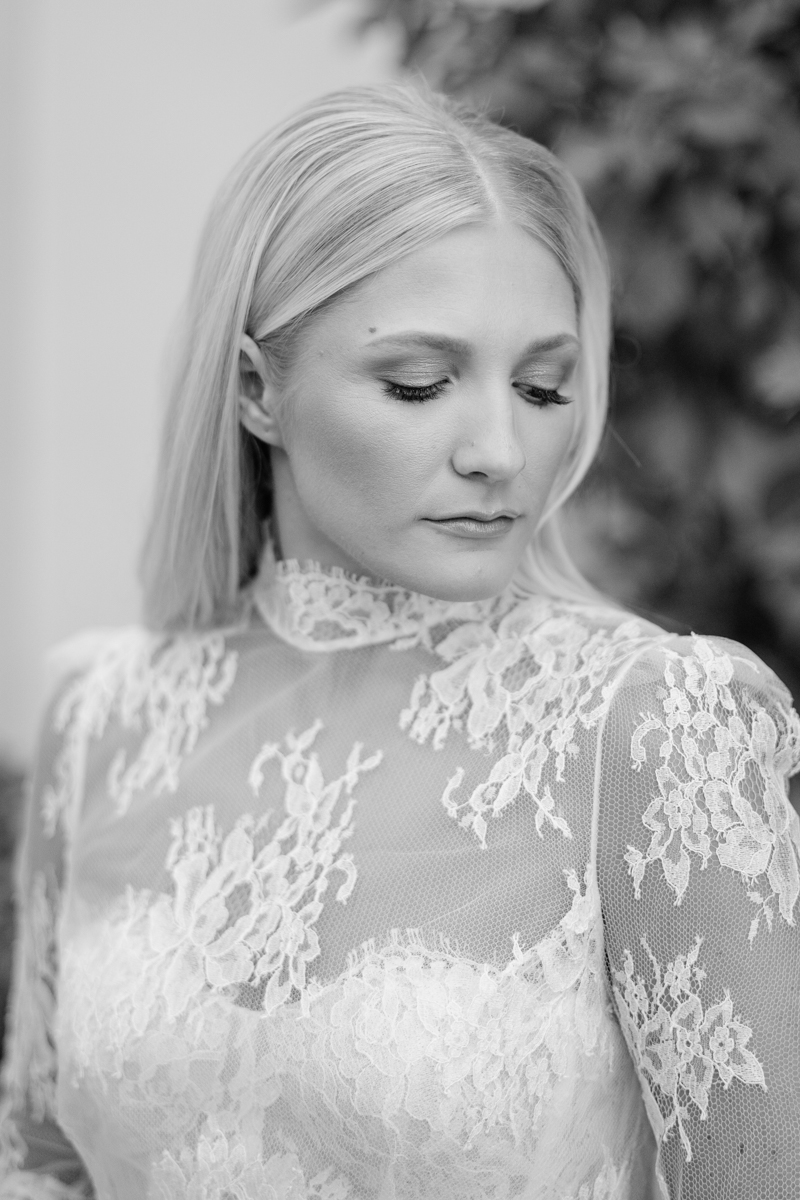 bride in lace dress