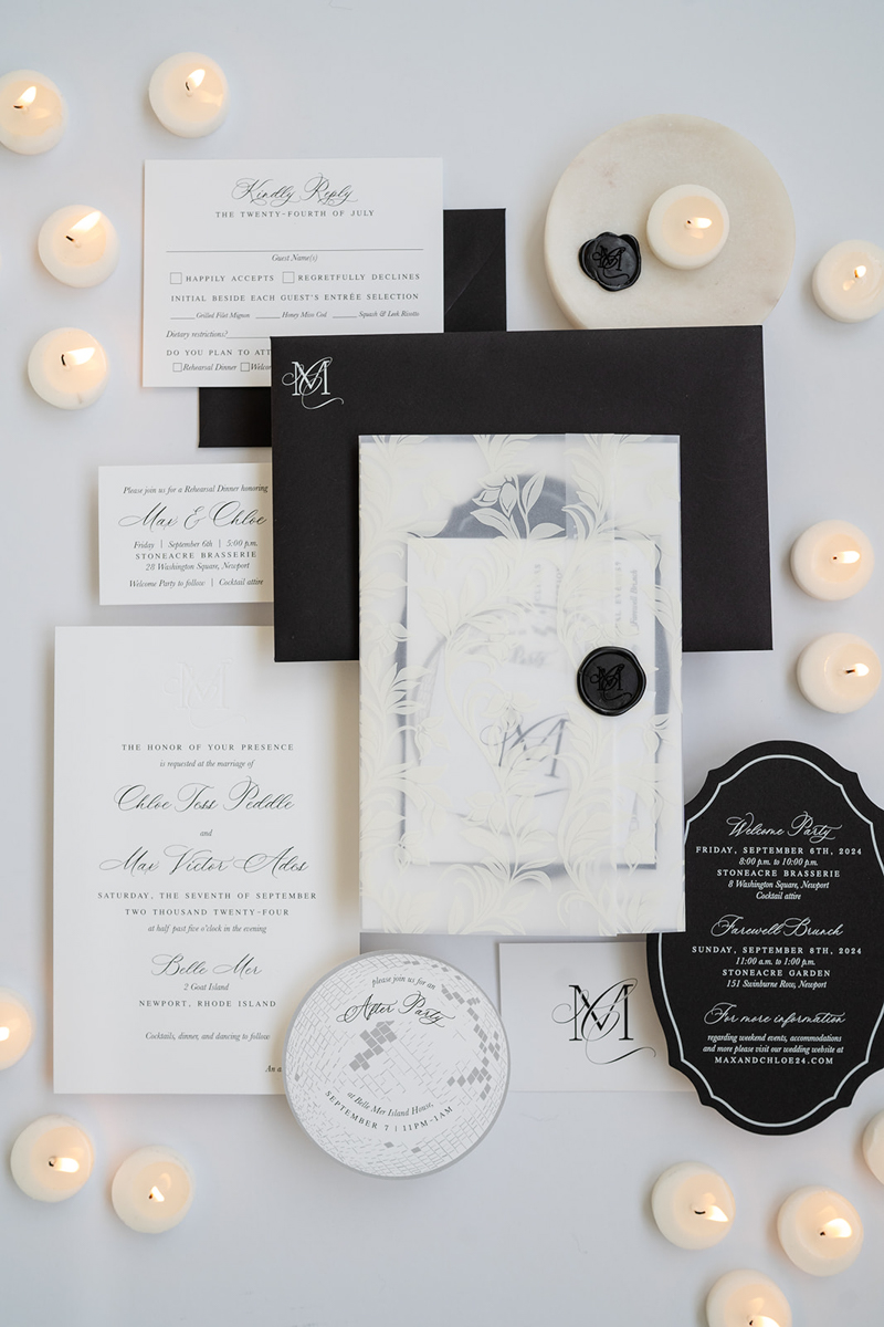 paper goods for Newport RI wedding