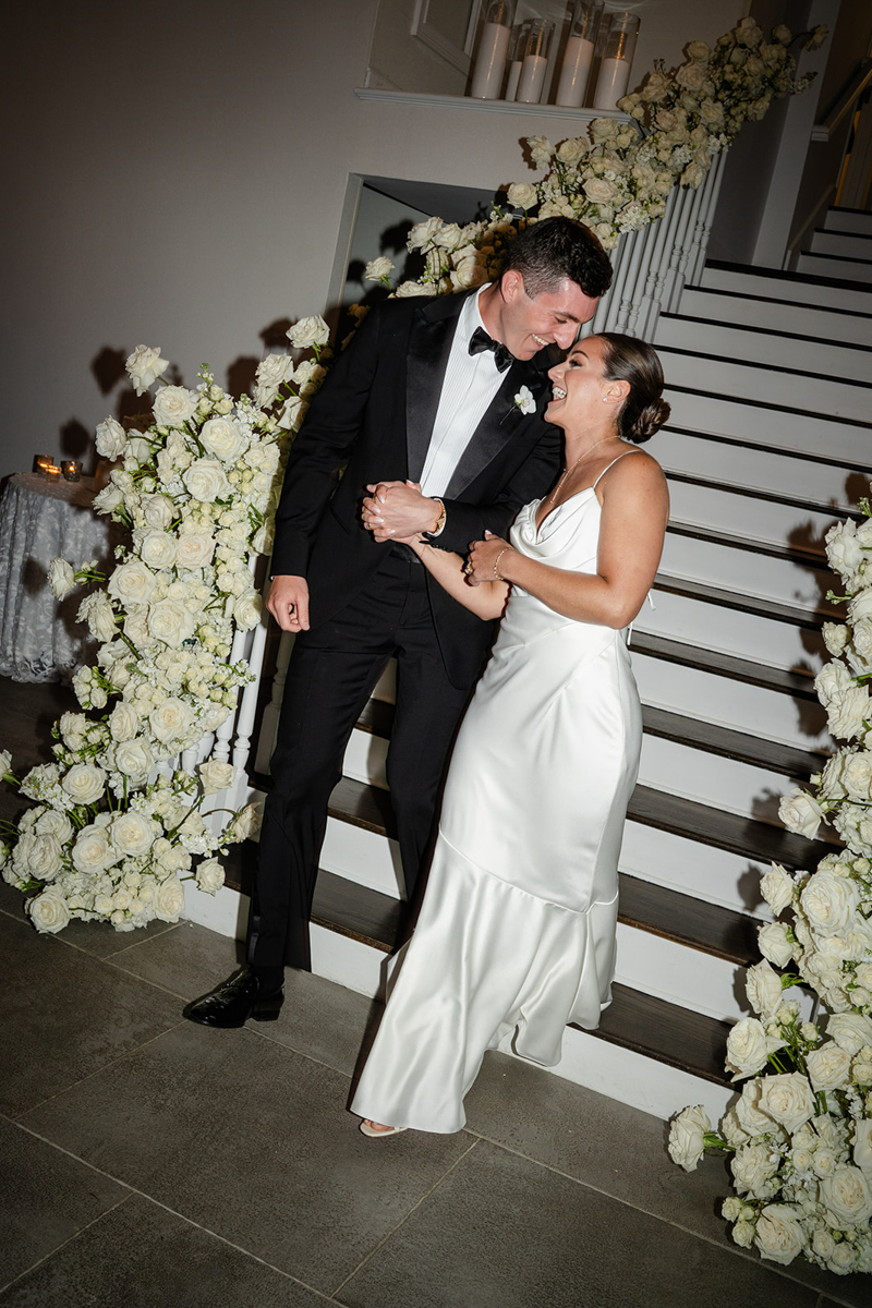 bride and groom entrance into belle mer Newport RI