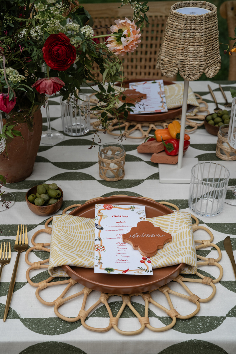 vegetable wedding tablescape