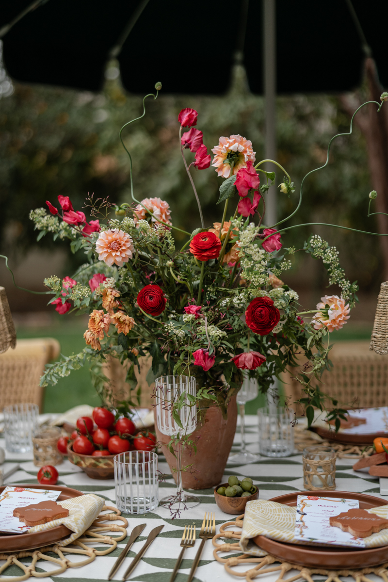 tropical wedding tablescape